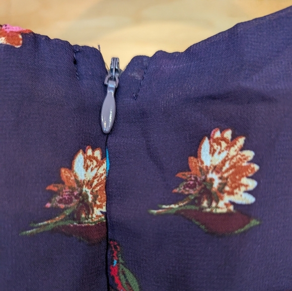 Always Yours Purple Floral Print Long Sleeve Skater Dress - Picture 9 of 10